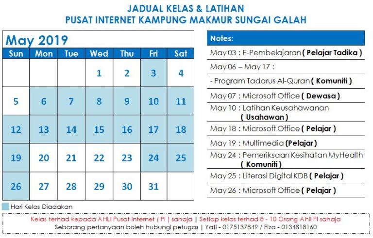 Jadual Bulan 5.2019