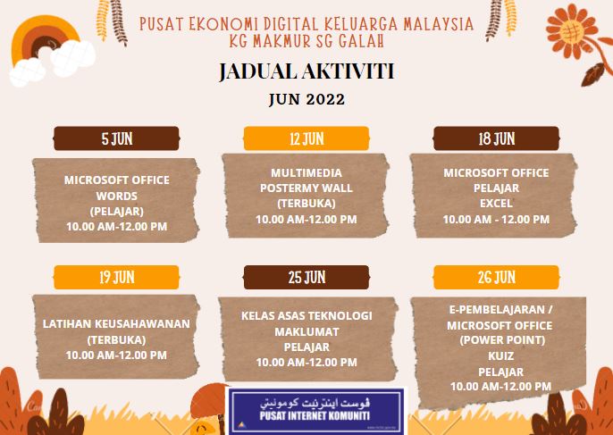 jadual bulan 6